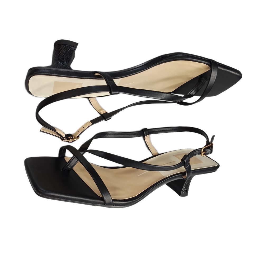 Dolce Vita Bobbi Slingback Sandals Womens Size 8M Black Ankle Buckle Strap EUC
